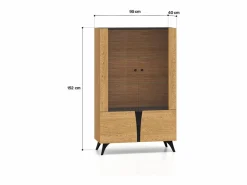 Petits-Meubles Vajillero 4 puertas Soah Madera y Negro New