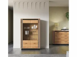 Petits-Meubles Vajillero 2 puertas Solal Madera y Negro Color natural claro Sale