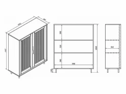 Petits-Meubles Vitrina Para Vajilla|Vajillero 2 puertas Soly Madera