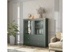 Petits-Meubles Vajillero 2 puertas y 2 cajones Martin y Madera Verde New