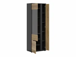 Vajillero aparador 3 puertas Pia Negro y Madera^Petits-Meubles New