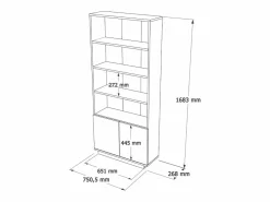 Vajillero con estantes y 2 puertas TEO^Concept-Usine Discount