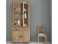 BERAH GETAH Vitrina Para Vajilla|Vajillero de madera de teca reciclada maciza