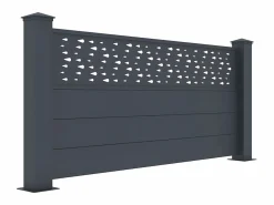 EXPERTLAND Cercados Y Ocultación|Valla de aluminio Ancho 189 x Alt. 89 cm antracita BAZIO