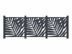 EXPERTLAND Cercados Y Ocultación|Valla de aluminio antracita motivo vegetal kit de extensión Alt.144 x An.110 cm BRAMENO