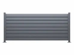 EXPERTLAND Valla de aluminio con lamas - H80 x L173 cm - - BAROMA Gris antracita Outlet