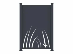 EXPERTLAND Valla de aluminio con motivo vegetal Kit inicial Alt.164 x An.118 cm Antracita BRAMENO Gris antracita