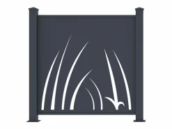 EXPERTLAND Cercados Y Ocultación|Valla de aluminio con motivo vegetal kit inicial Alt.144 x An.118 cm Antracita BRAMENO