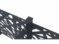 EXPERTLAND Valla de aluminio con motivo geométrico kit inicial Alt.144 x An.118 cm Antracita BRAMENO Gris antracita Hot