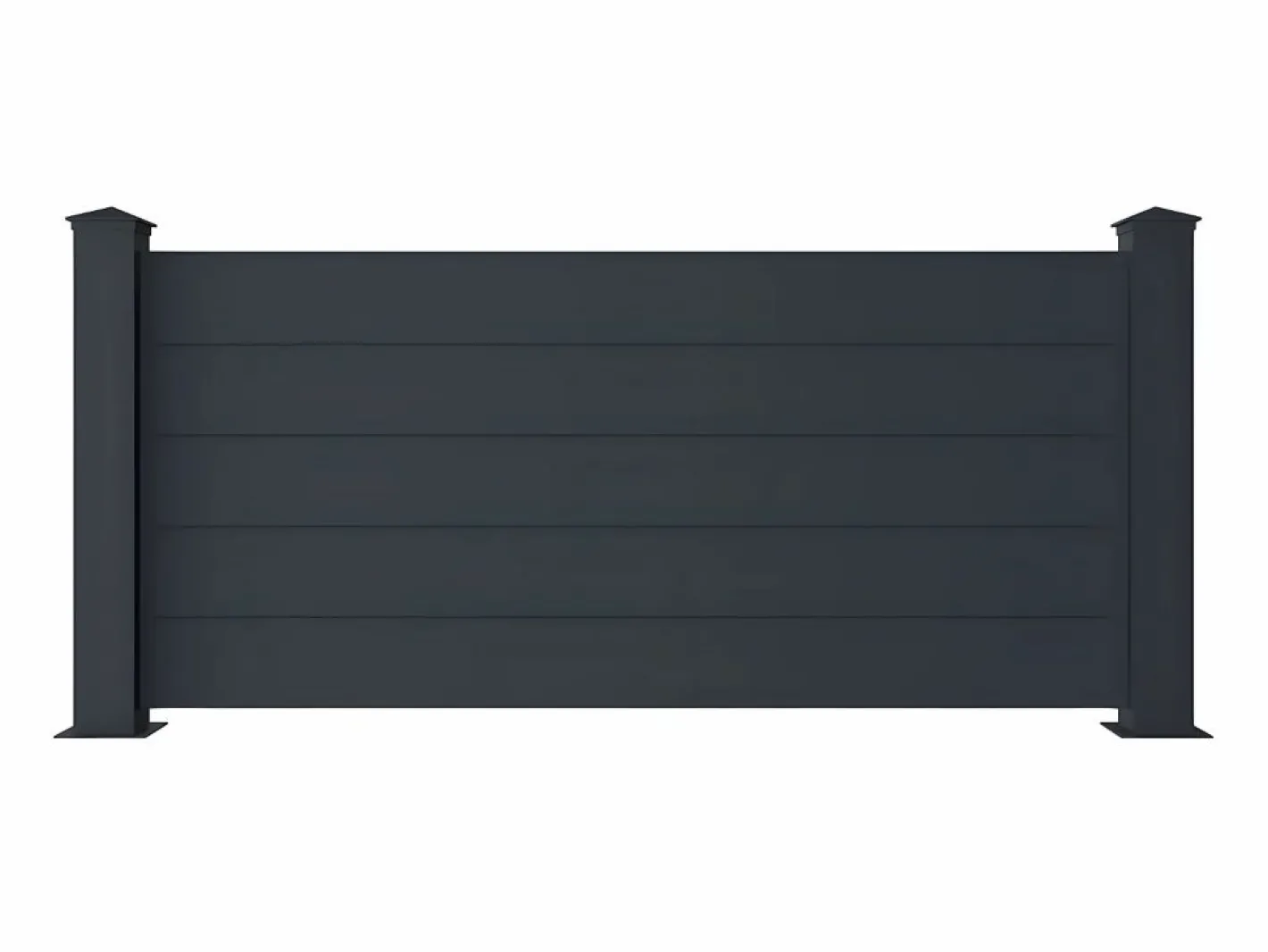 EXPERTLAND Valla de aluminio NAZARIO - Medidas: Ancho 189 x Alt. 78 cm Gris antracita Clearance