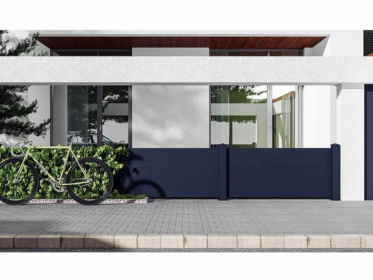 EXPERTLAND Valla de aluminio NAZARIO - Medidas: Ancho 189 x Alt. 78 cm Gris antracita Clearance