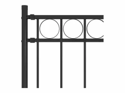 Valla de jardín de acero 1,7x1,5 m ES404551 Negro Sale