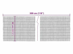 Valla de jardín de caña 300x80 cm ES864663^ Sale