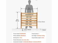 Valla de Privacidad de Madera SucceBuy, 3 Paneles, 91,4 x 91,4 cm para Aire Acondicionado Color natural claro Best