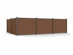 EXPERTLAND Cercados Y Ocultación|Valla para colocar Alt. 148 cm kit 9 tablones + 2 postes antracita - PALIZO
