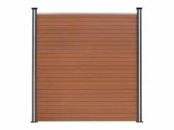 Vallas para exteriores de WPC y Aluminio - 9x Paneles + 10x Postes | Marrón^Monstershop New
