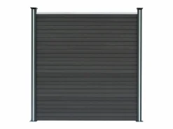 Monstershop Cercados Y Ocultación|Vallas para exteriores de WPC y Aluminio - 10xPaneles Cuadrados + 1x Oblicuo + 11x Postes con LED |