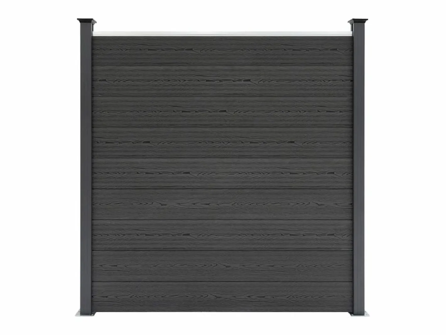Vallas para exteriores de WPC y Aluminio - 6x Paneles + 7 Postes |^Monstershop Clearance