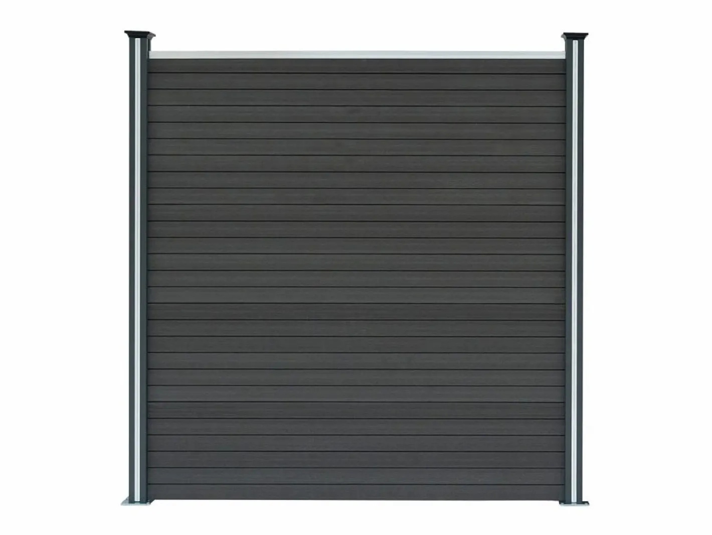 Vallas para exteriores de WPC y Aluminio - 6x Paneles + 7 Postes |^Monstershop Clearance