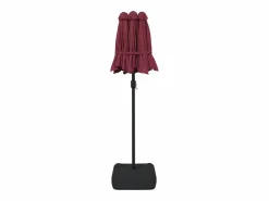 Garden Furniture Vanyra Sombrilla doble de jardín con luces LED burdeos 316x145 cm Rojo Outlet