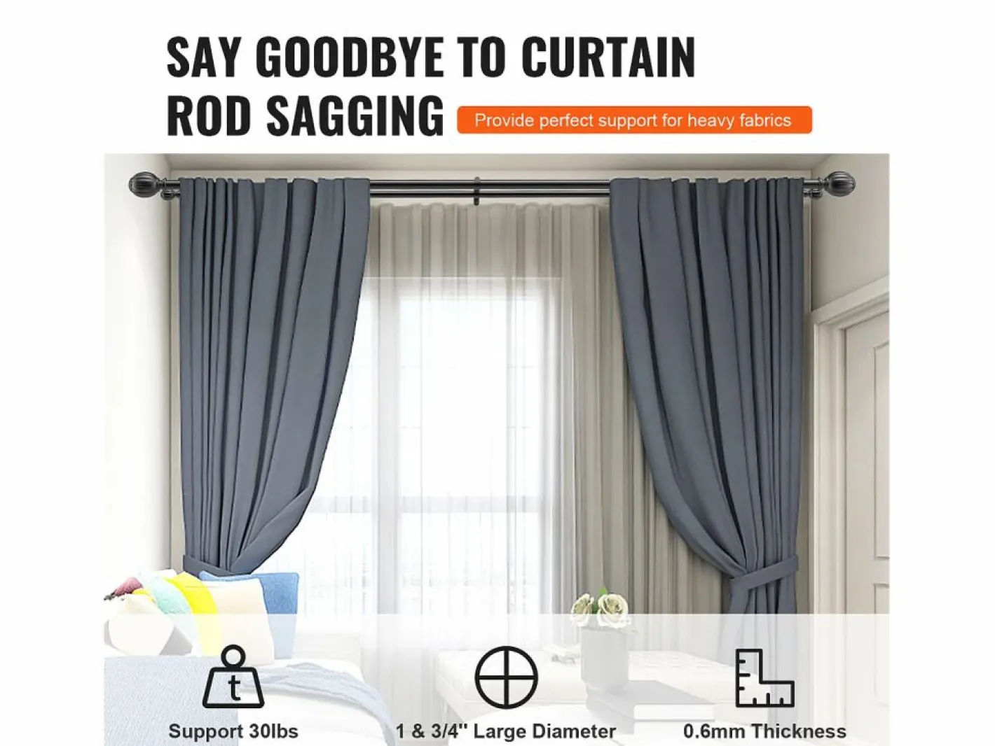Varillas de Cortinas Dobles SucceBuy, Longitud Ajustable de 91.4-182.9 cm, para Salones, Dormitorios, Baños Negro Online
