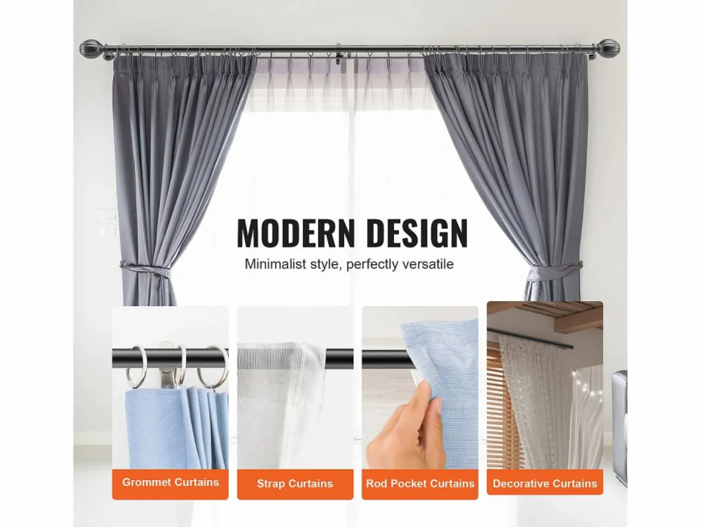 Varillas de Cortinas Dobles SucceBuy, Longitud Ajustable de 91.4-182.9 cm, para Salones, Dormitorios, Baños Negro Online