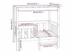 Garden Furniture Cama De Animales De Compañía|Varyn Cama para perros madera maciza de pino 95,5x73,5x90 cm