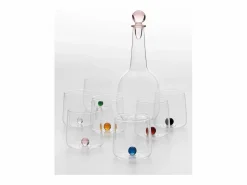 Vaso Bilia de vidrio borosilicato color azafrán, juego de 6 piezas, color transparente^