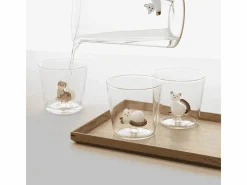 Vaso de vidrio borosilicato, Gato, blanco/gris 350 ml, Tabby Cat^