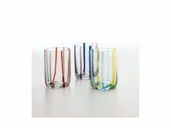Vaso|Vaso Tirache Zafferano en Vidrio Borosilicato Bicolor Aguamarina Caja de 6 Piezas