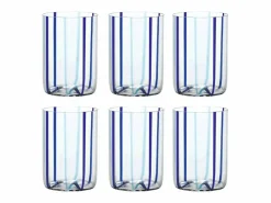 Vaso|Vaso Tirache Zafferano en Vidrio Borosilicato Bicolor Aguamarina Caja 6 Piezas