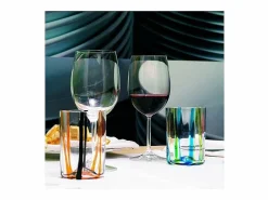 Vaso|Vaso Tirache Zafferano en Vidrio Borosilicato Bicolor Aguamarina Caja 6 Piezas