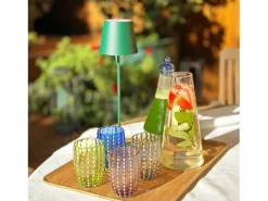 Vaso Zafferano Perle - Vidrio Coloreado Soplado, 32 cl, Hecho a Mano - Juego de 2 Vasos Artesanos para Agua o Cócteles^ Best