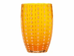 Vaso Zafferano Perle - Vidrio Soplado con Color, 32 cl, Hecho a Mano - Juego de 2 Vasos Artesanos para Agua o Cócteles^ Online
