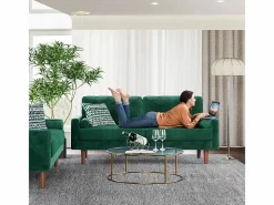 DripeX Sofá Escandinavo|Velvet y sofá de terciopelo sólido - 3 Lugares - Carga máxima de 300 kg - 176x78x85cm