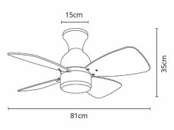 AKUNADECOR Aire Acondicionado, Ventilación|Ventilador Ac Fresco Níquel Modo Verano Y Invierno Temporizador Led Interlusa