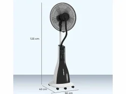 Ventilador con función de enfriamiento por agua, ventilador oscilante con nebulización, control remoto, 3 niveles de velocidad, tanque de 3 L^ Hot
