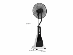 Aire Acondicionado, Ventilación|Ventilador con función nebulizador 3L, 90W, 3 modos, temporizador, oscilante, ruedas, (44,5x38,5x120cm)