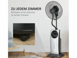 Aire Acondicionado, Ventilación|Ventilador con función nebulizador 90W, 3 modos, depósito de 31L, ruedas, mando a distancia, oscilante, (44,5x38,5x135cm)