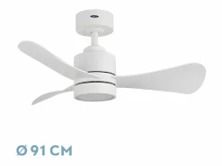 AKUNADECOR Aire Acondicionado, Ventilación|Ventilador Dc Zepelin Led 3 Posiciones Control Remoto