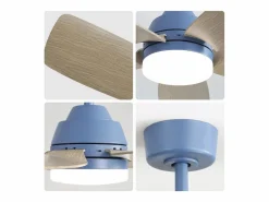 Aire Acondicionado, Ventilación|Ventilador de techo 42" con luz LED 22W, 5 aspas de ABS, control remoto, , para dormitorio, sala, comedor y oficina (106,6x106,6x46,5cm)