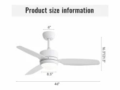 OKWISH Aire Acondicionado, Ventilación|Ventilador de techo - Ventilador de techo para sala de estar con 6 velocidades y 3 aspas de ABS - Iluminación LED