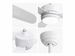 OKWISH Aire Acondicionado, Ventilación|Ventilador de techo - Ventilador de techo para sala de estar con 6 velocidades y 3 aspas de ABS - Iluminación LED