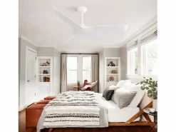 OKWISH Ventilador de techo con control remoto de 6 velocidades y aspas de ABS para dormitorio y sala de estar. Blanco New