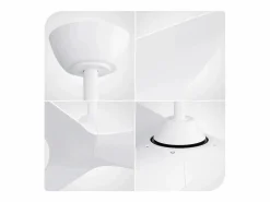 OKWISH Ventilador de techo con control remoto de 6 velocidades y aspas de ABS para dormitorio y sala de estar. Blanco New
