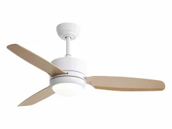 Ventilador de techo - Ventilador de techo con luz LED y 3 aspas de ABS - 6 tipos de ventiladores con control remoto - para sala de estar Blanco New