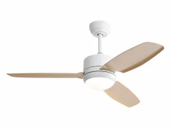 Ventilador de techo - Ventilador de techo con luz LED y 3 aspas de ABS - 6 tipos de ventiladores con control remoto - para sala de estar Blanco New