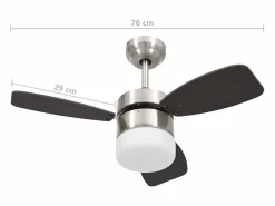 Ventilador de techo con luz con mando marrón oscuro 76 cm^vidaxl Clearance