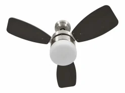 Ventilador de techo con luz con mando marrón oscuro 76 cm^vidaxl Clearance