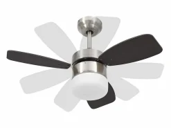Ventilador de techo con luz con mando marrón oscuro 76 cm^vidaxl Clearance